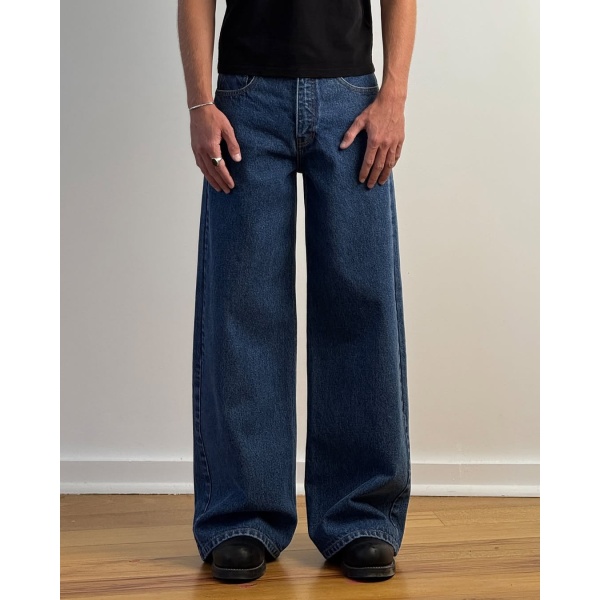 Premium Dark Indigo Baggy Jeans - UNISEX