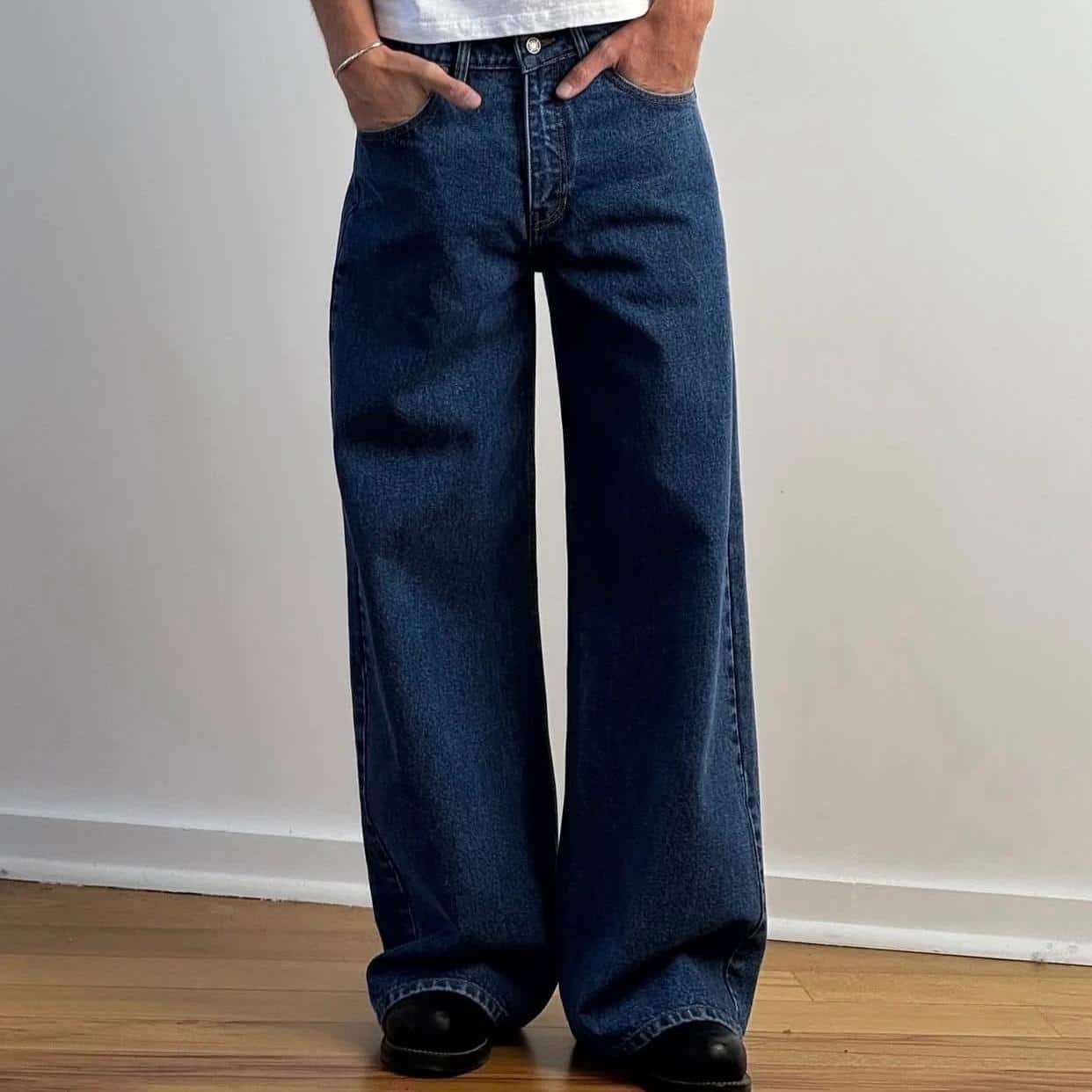 Premium Dark Indigo Baggy Jeans – Men – Sin Clothing