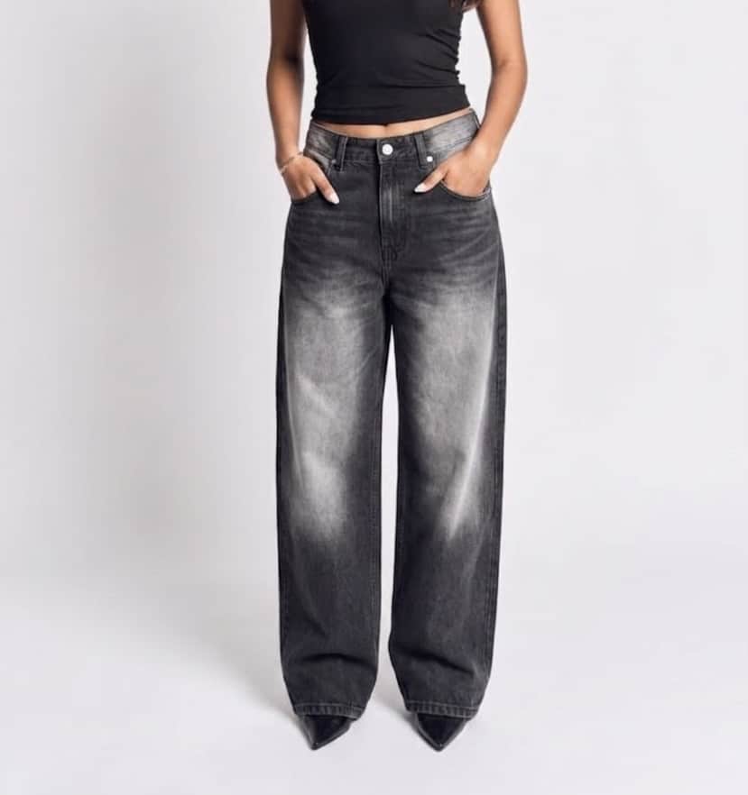 Faded Black Jeans | Baggy | Women