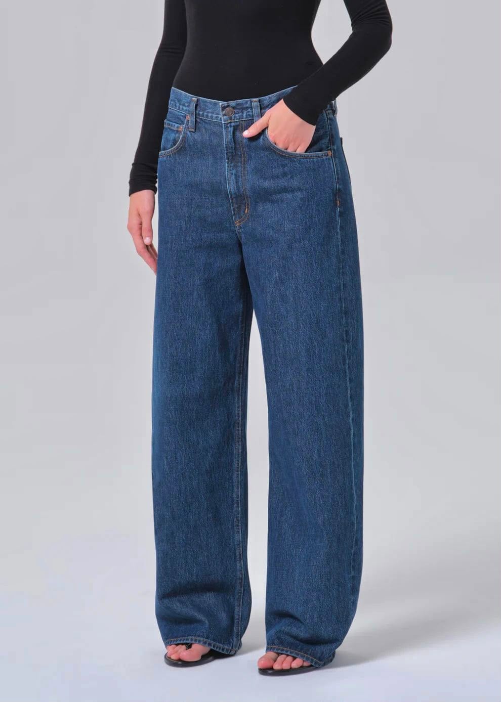 Premium Dark Indigo Baggy Jeans - Woman - Image 4