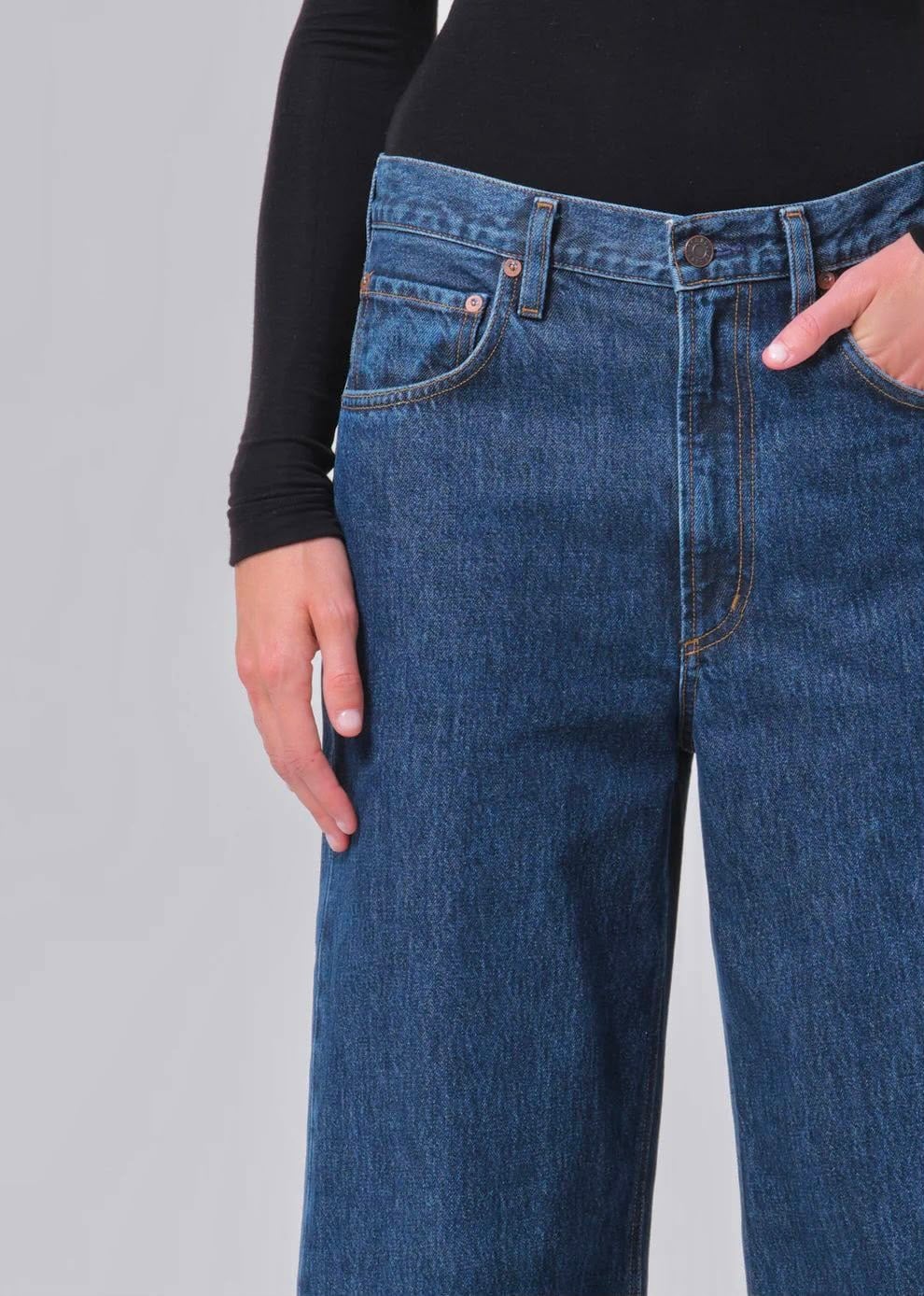 Premium Dark Indigo Baggy Jeans - Woman - Image 5